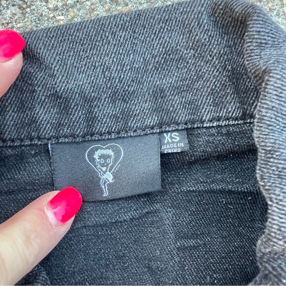 Betty Boop Black Trucker Jean Jacket XS - Picture 3 of 8